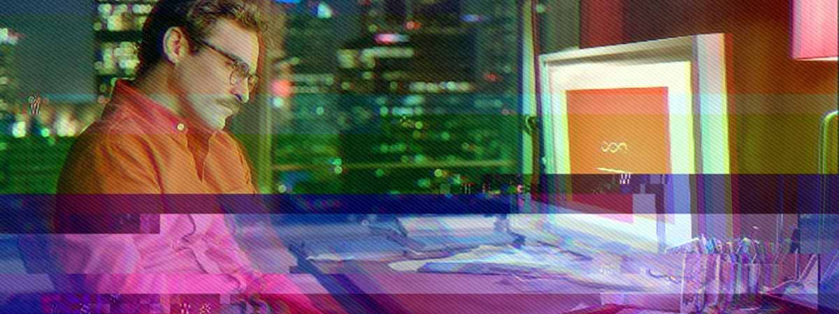 Glitched still from the film "Her"